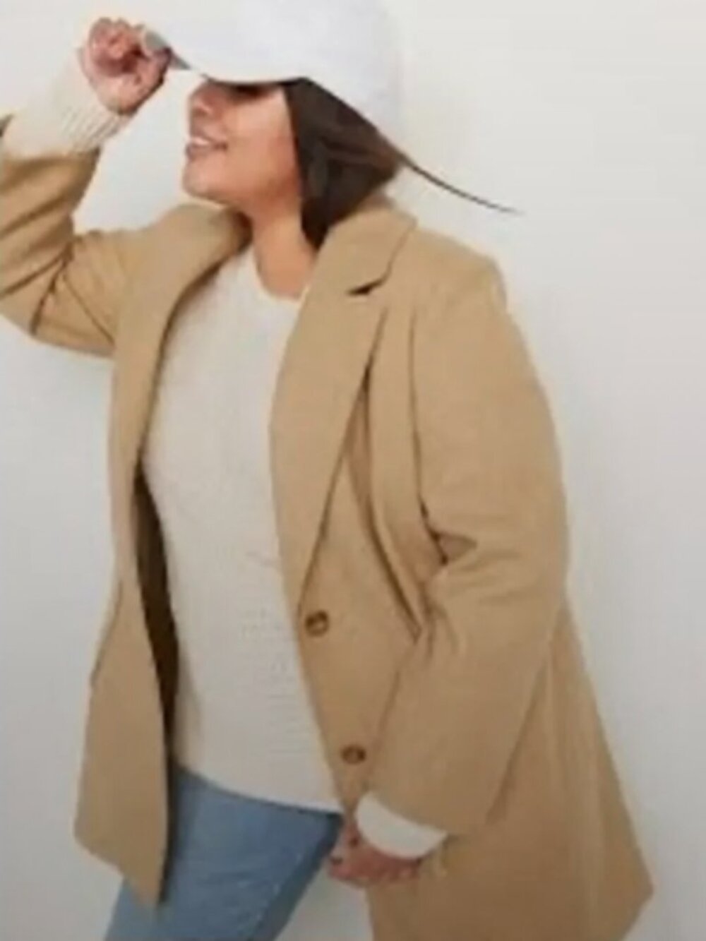 Old Navy Long Lien Camel Blazer Coat
